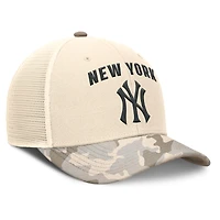 Men's Nike Natural New York Yankees Camo Natural Pack Rise Adjustable Trucker Hat