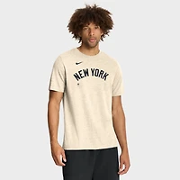 Men's Nike Natural New York Yankees Wordmark Tri-Blend T-Shirt