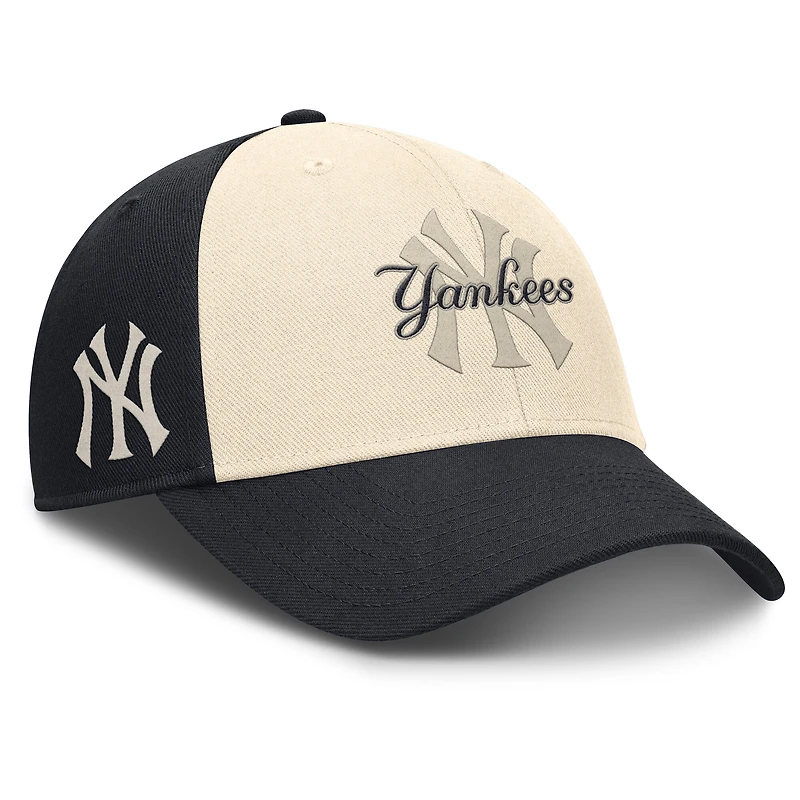 Men's Nike Navy/Natural New York Yankees Statement Club Performance Adjustable Hat