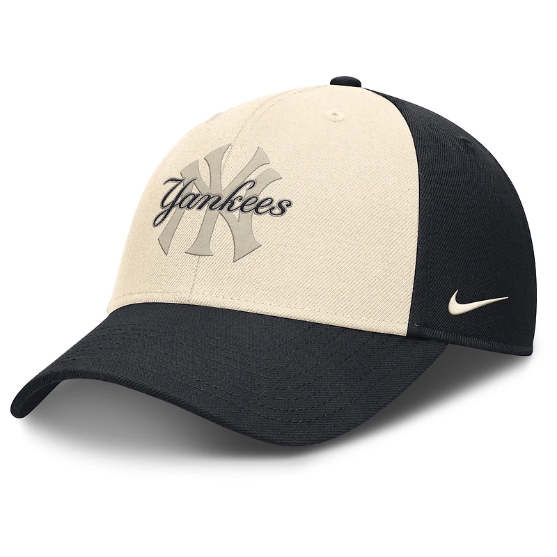 Men's Nike Navy/Natural New York Yankees Statement Club Performance Adjustable Hat