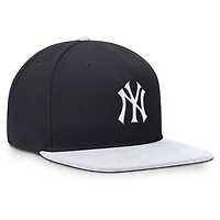 Casquette snapback Nike Primetime Pro Dri-FIT pour homme, bleu marine et blanche, New York Yankees