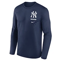 Men's Nike Navy New York Yankees 2-Hit Legend Dri-FIT Long Sleeve T-Shirt
