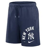 Men's Nike Navy New York Yankees Arched Kicker Fleece Shorts