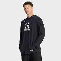 T-shirt à capuche manches longues Nike bleu marine New York Yankees Authentic Collection Dri-FIT pour homme