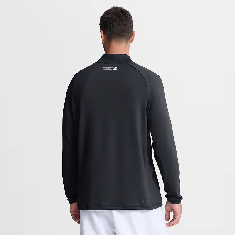 Men's Nike Navy New York Yankees Authentic Collection Dri-FIT Raglan Half-Zip Pullover