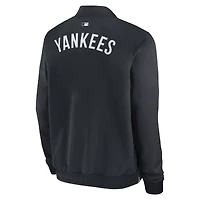 Veste aviateur Nike bleu marine New York Yankees Authentic Collection Dugout décontractée entièrement zippée pour homme