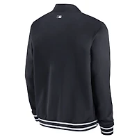 Blouson aviateur entièrement zippé Nike pour homme, bleu marine, New York Yankees Authentic Collection