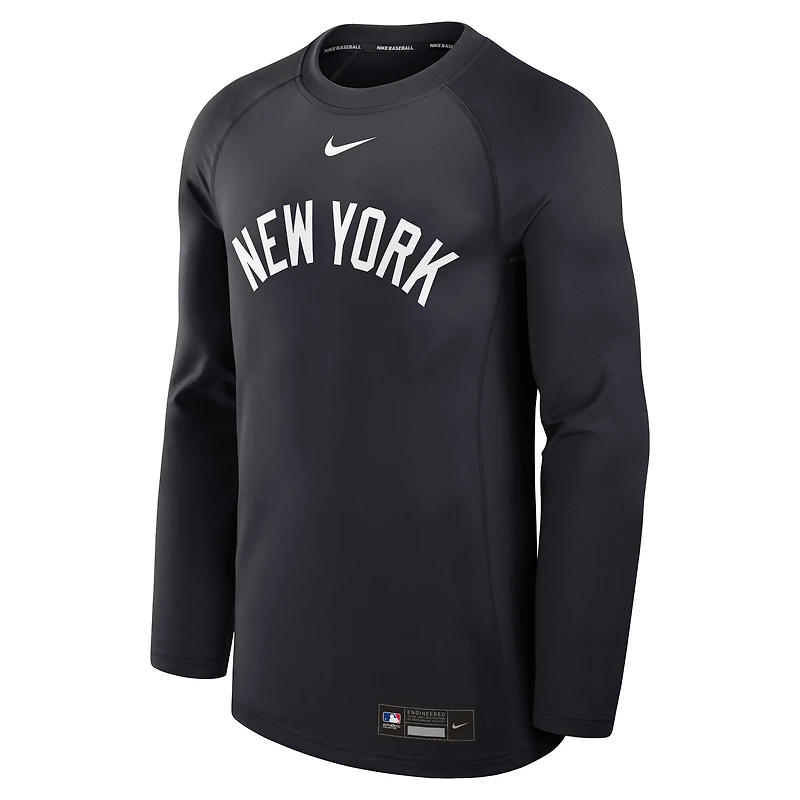 Men's Nike Navy New York Yankees Authentic Collection Game Time Raglan Dri-FIT Long Sleeve T-Shirt