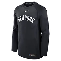 Men's Nike Navy New York Yankees Authentic Collection Game Time Raglan Dri-FIT Long Sleeve T-Shirt