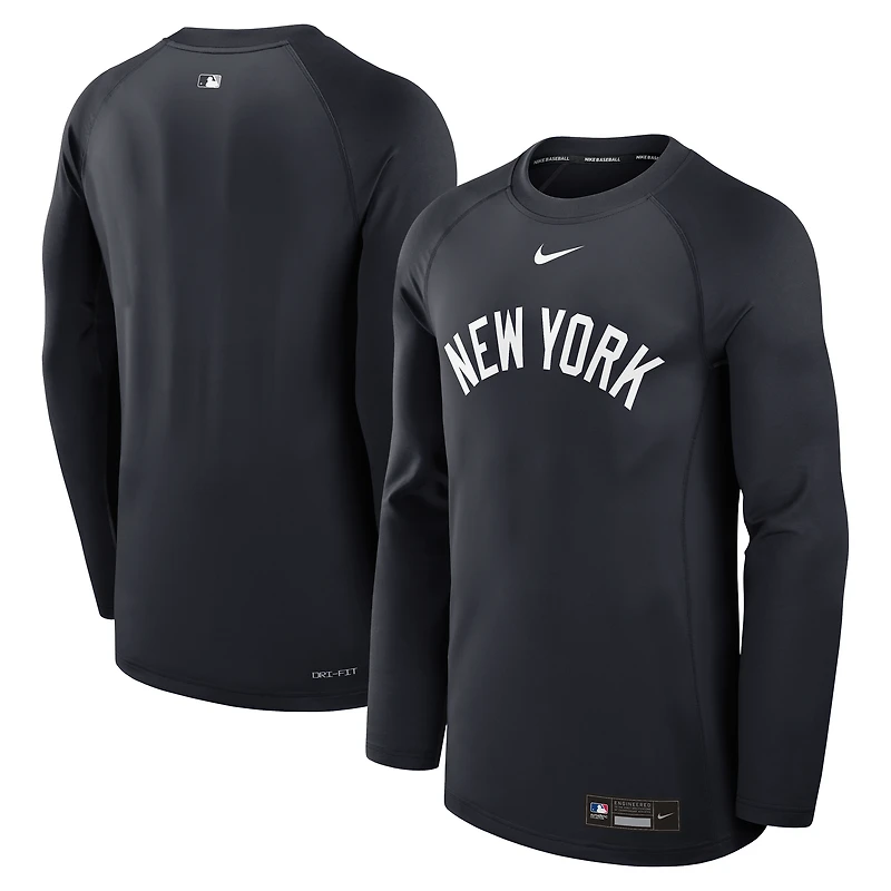 Men's Nike Navy New York Yankees Authentic Collection Game Time Raglan Performance Long Sleeve T-Shirt
