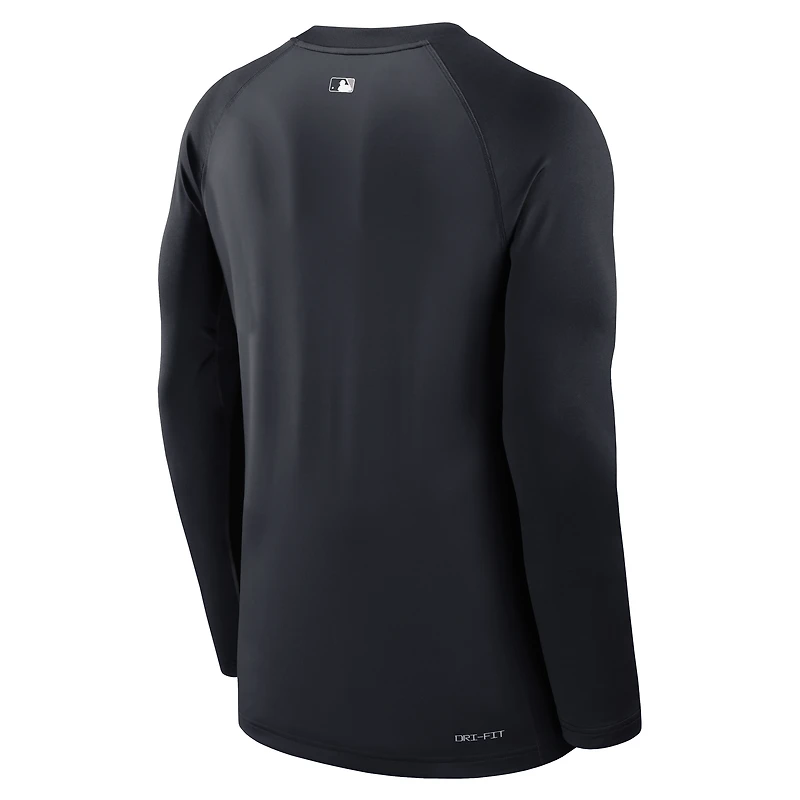 Men's Nike Navy New York Yankees Authentic Collection Game Time Raglan Performance Long Sleeve T-Shirt