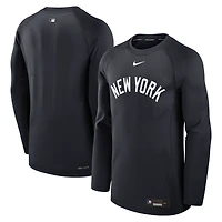 Men's Nike Navy New York Yankees Authentic Collection Game Time Raglan Performance Long Sleeve T-Shirt