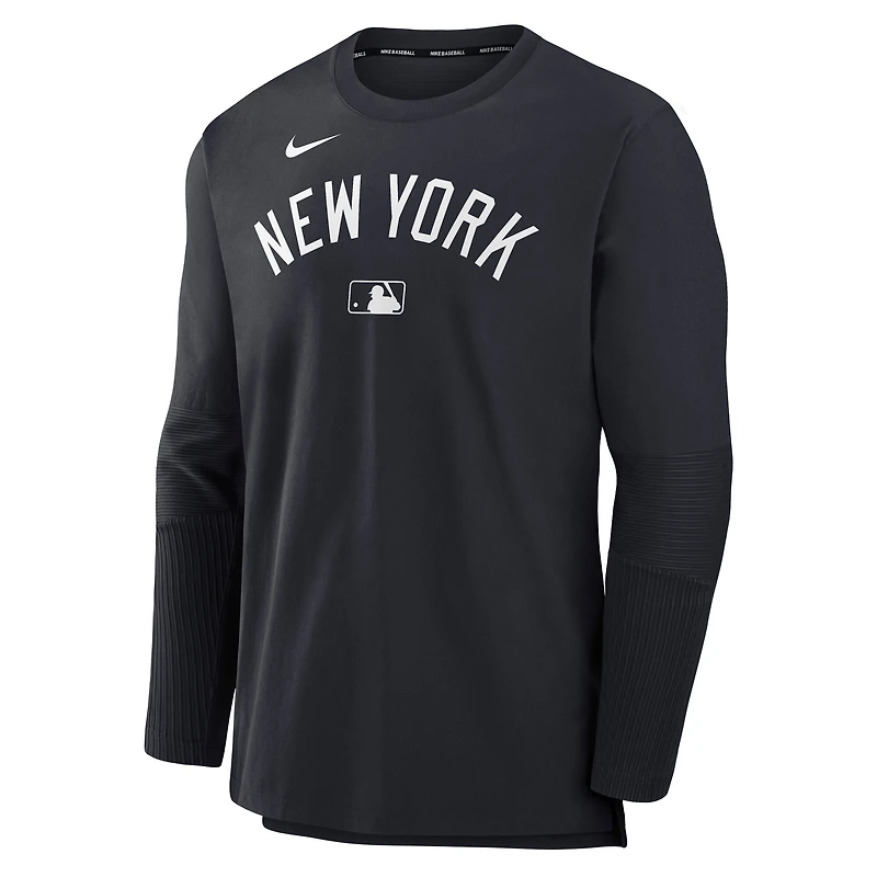 Pull léger Nike Dri-FIT Player Authentic Collection Player, bleu marine, pour homme, de la marque New York Yankees.