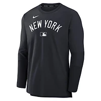 Pull léger Nike Dri-FIT Player Authentic Collection Player, bleu marine, pour homme, de la marque New York Yankees.