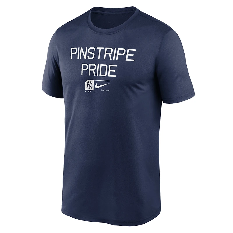 T-shirt Nike bleu marine New York Yankees Baseball Phrase Legend Performance pour homme