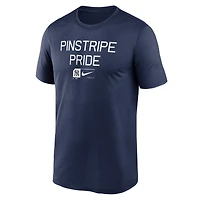T-shirt Nike bleu marine New York Yankees Baseball Phrase Legend Performance pour homme