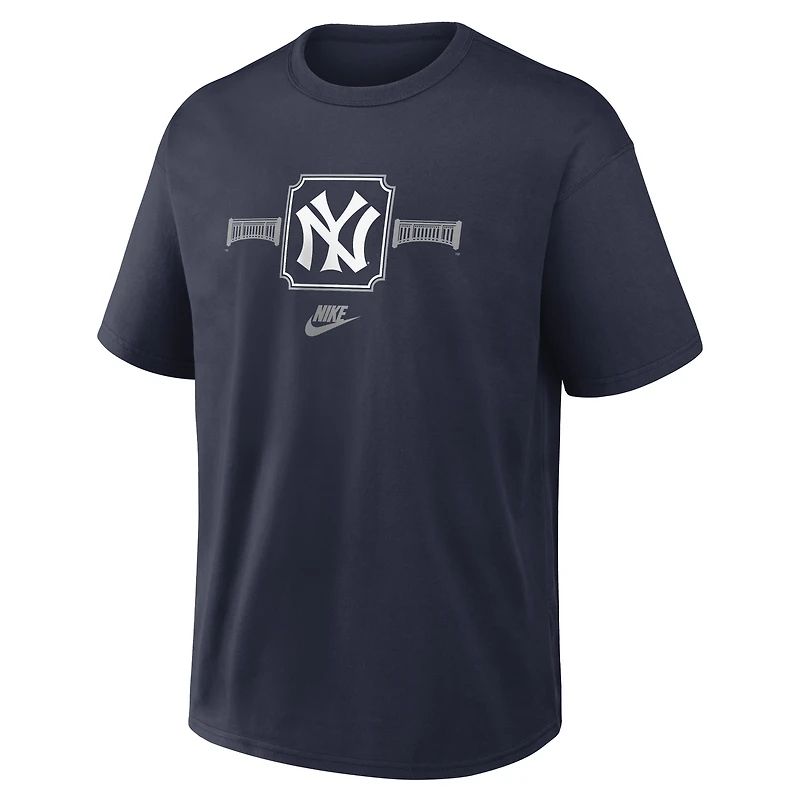 T-shirt Nike Max90 Local bleu marine pour homme, New York Yankees Bronx Bombers