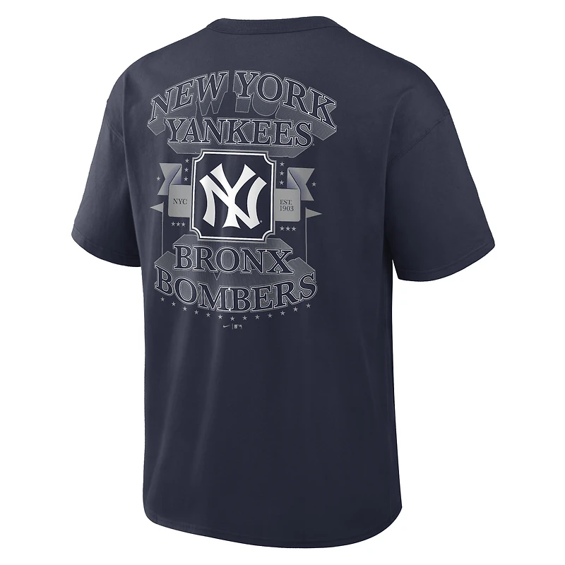 T-shirt Nike Max90 Local bleu marine pour homme, New York Yankees Bronx Bombers
