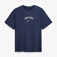 T-shirt Nike Max90 bleu marine pour homme, logo des Yankees de New York