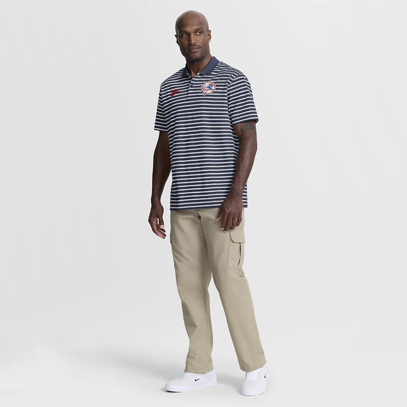 Men's Nike Navy New York Yankees Cooperstown Collection Dri-FIT Victory Striped Polo