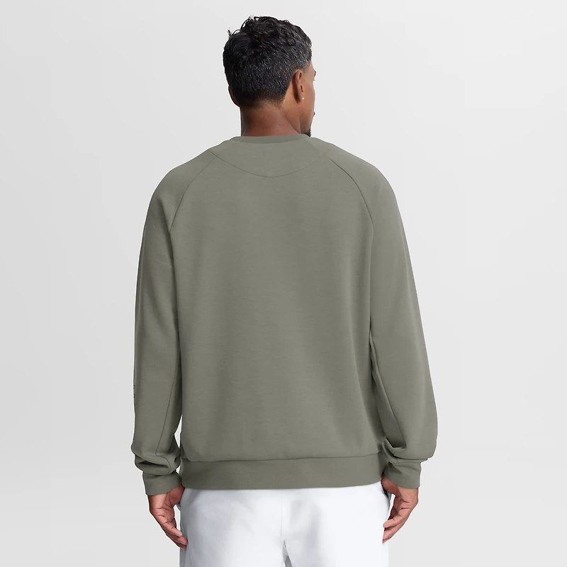 Sweat-shirt raglan Nike Dri-FIT pour homme, motif New York Yankees, couleur olive.