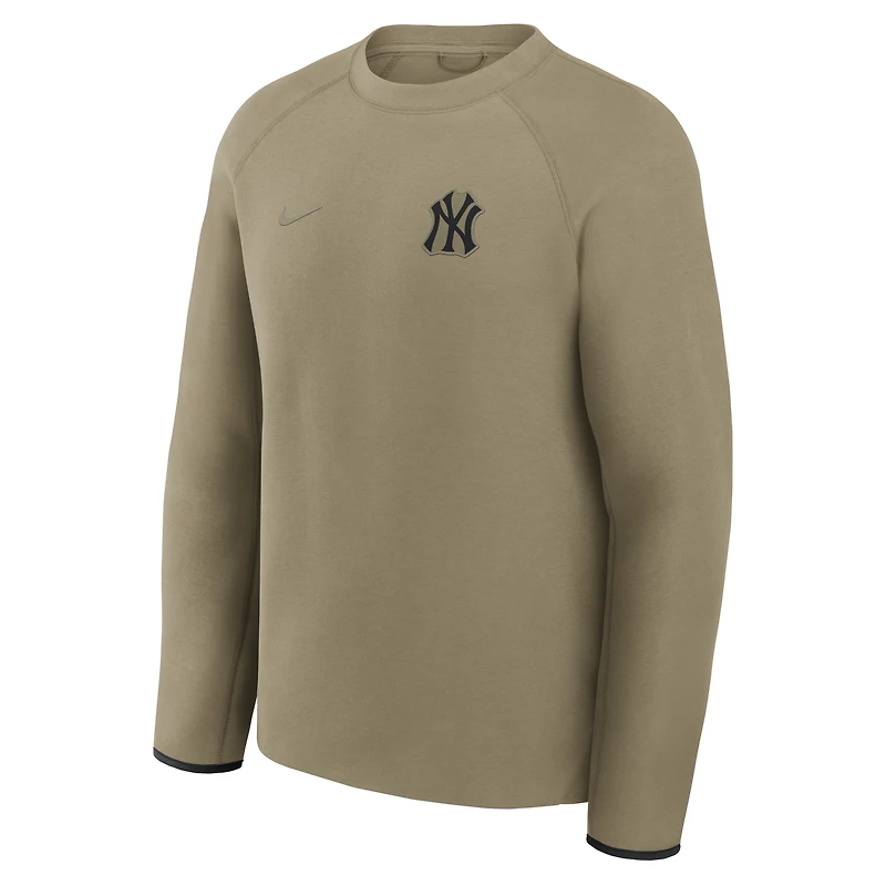 Sweat-shirt Nike Olive New York Yankees Tech Fleece Raglan pour homme