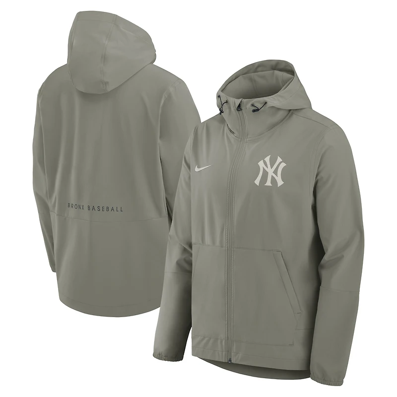 Veste à capuche zippée intégrale Nike Olive New York Yankees Unlimited pour homme