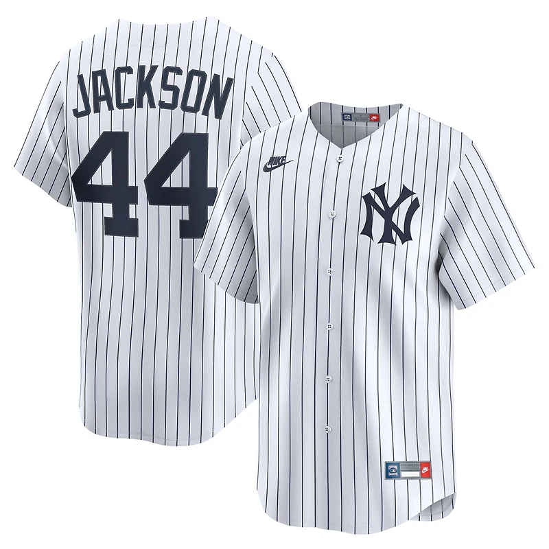 Maillot Nike Reggie Jackson blanc pour homme, collection limitée New York Yankees Throwback Cooperstown