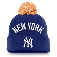 Men's Nike  Royal New York Yankees Peak Cuffed Knit Hat with Pom