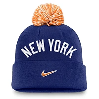 Men's Nike  Royal New York Yankees Peak Cuffed Knit Hat with Pom