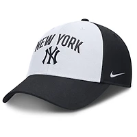 Casquette ajustable Nike New York Yankees Club Performance pour homme, blanc/bleu marine