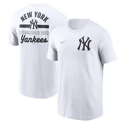 T-shirt Nike blanc New York Yankees 2-Hit pour homme