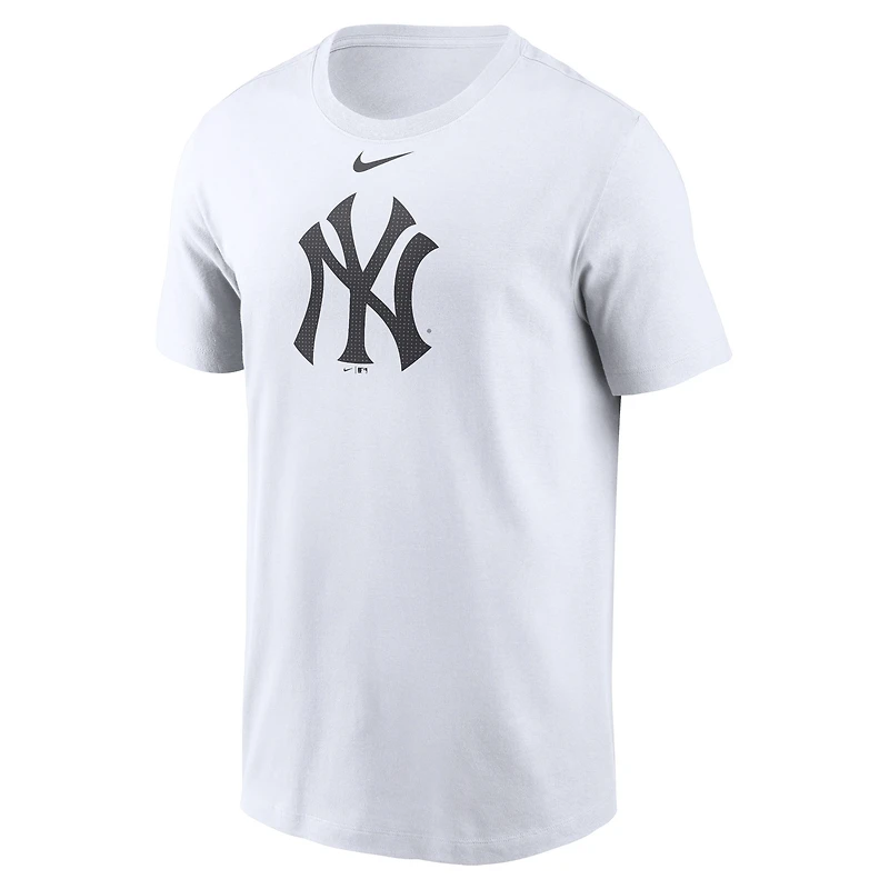 T-shirt Nike pour homme, blanc, logo large des Yankees de New York Fuse