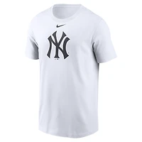 T-shirt Nike pour homme, blanc, logo large des Yankees de New York Fuse