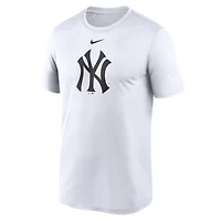 T-shirt de performance Nike pour hommes, blanc, New York Yankees Legend Fuse, grand logo