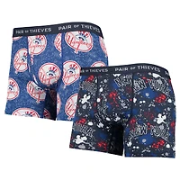 Lot de 2 boxers Super Fit pour hommes Pair of Thieves Bleu marine/bleu des New York Yankees