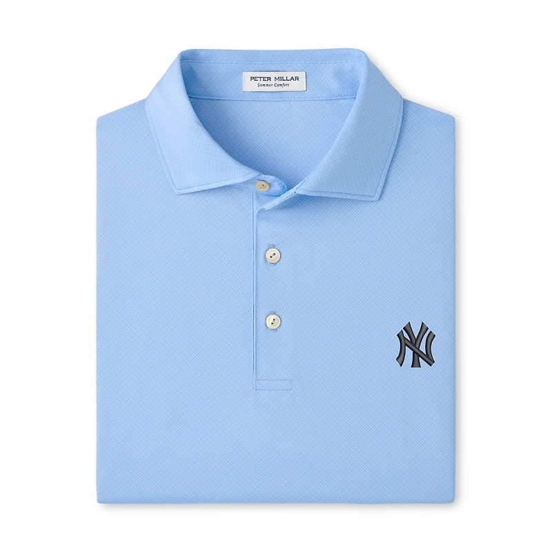 Polo de performance Peter Millar pour homme, bleu marine, New York Yankees, modèle Hugo.