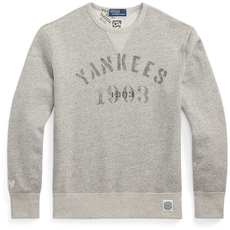 Men's Polo Ralph Lauren  Heather Gray New York Yankees Pullover Sweatshirt