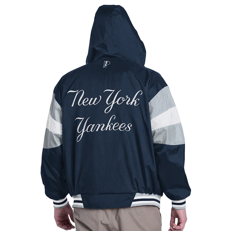 Veste à capuche zippée légère New York Yankees Legacy bleu marine/gris pour homme
