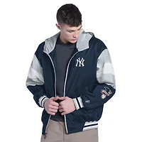 Veste à capuche zippée légère New York Yankees Legacy bleu marine/gris pour homme