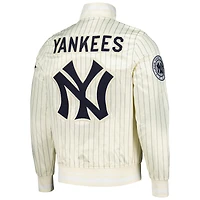 veste Pro Standard pour hommes, crème, New York Yankees, Cooperstown Collection, à boutons-pression rétro classique en satin fines rayures