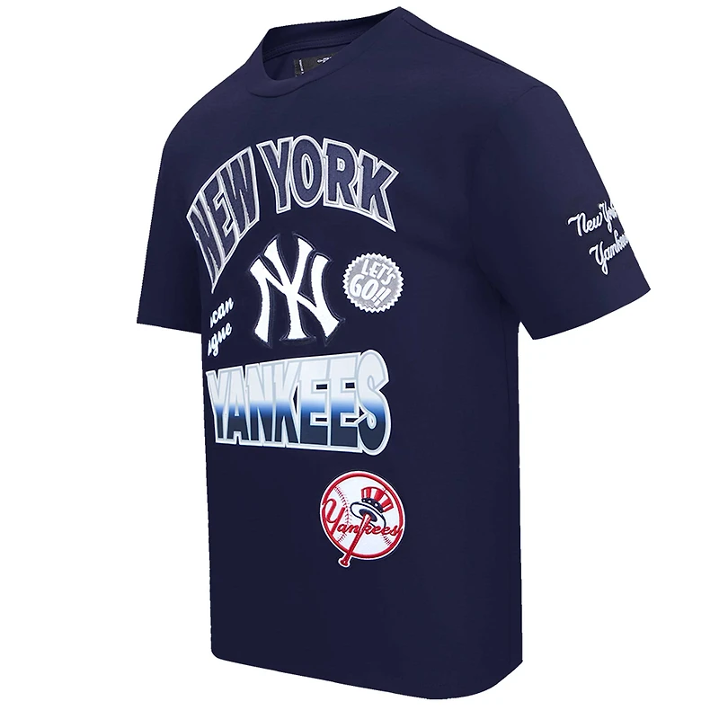 Men's Pro Standard Navy New York Yankees Turn It Up Dropped Shoulder T-Shirt