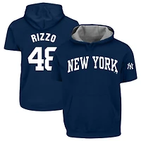 Homme Profile Anthony Rizzo Navy New York Yankees Big & Tall Fleece Short Sleeve Hoodie