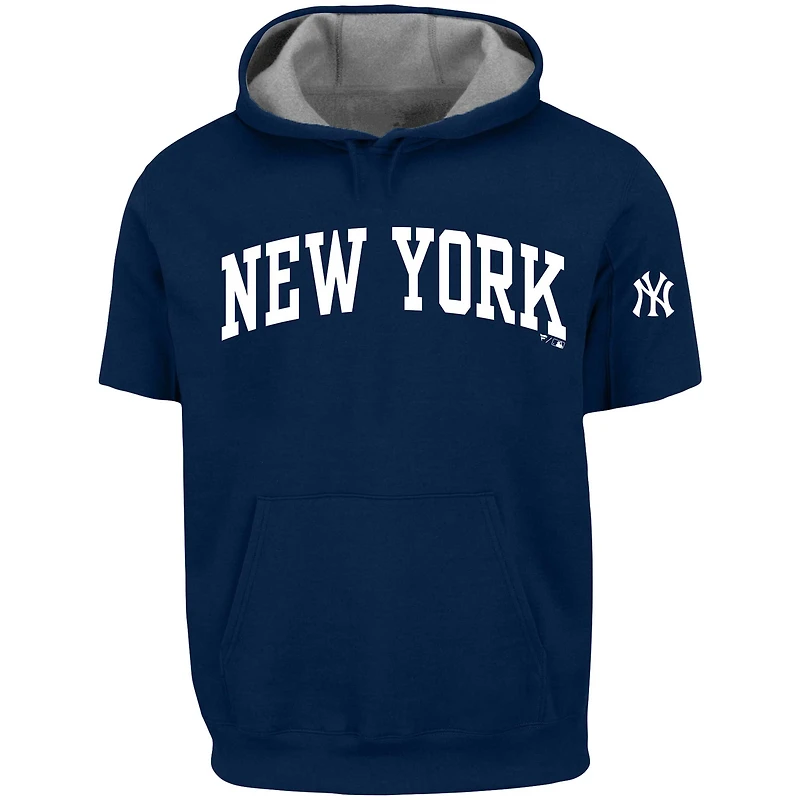 Homme Profile Anthony Rizzo Navy New York Yankees Big & Tall Fleece Short Sleeve Hoodie