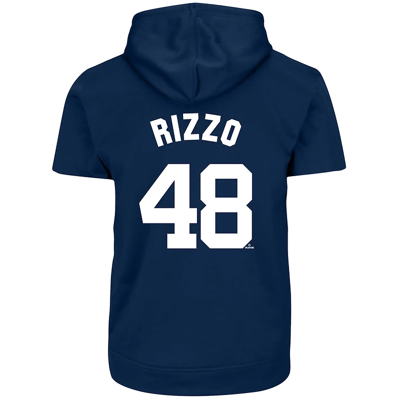 Men's Profile Anthony Rizzo Navy New York Yankees Big & Tall Fleece Short Sleeve Hoodie