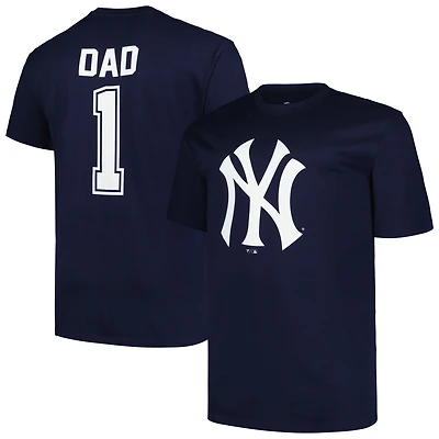 T-shirt pour hommes Profile Navy New York Yankees Big & Tall #1 Dad
