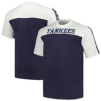 T-shirt en tricot New York Yankees Profile Big & Tall Yoke pour homme, blanc/bleu marine