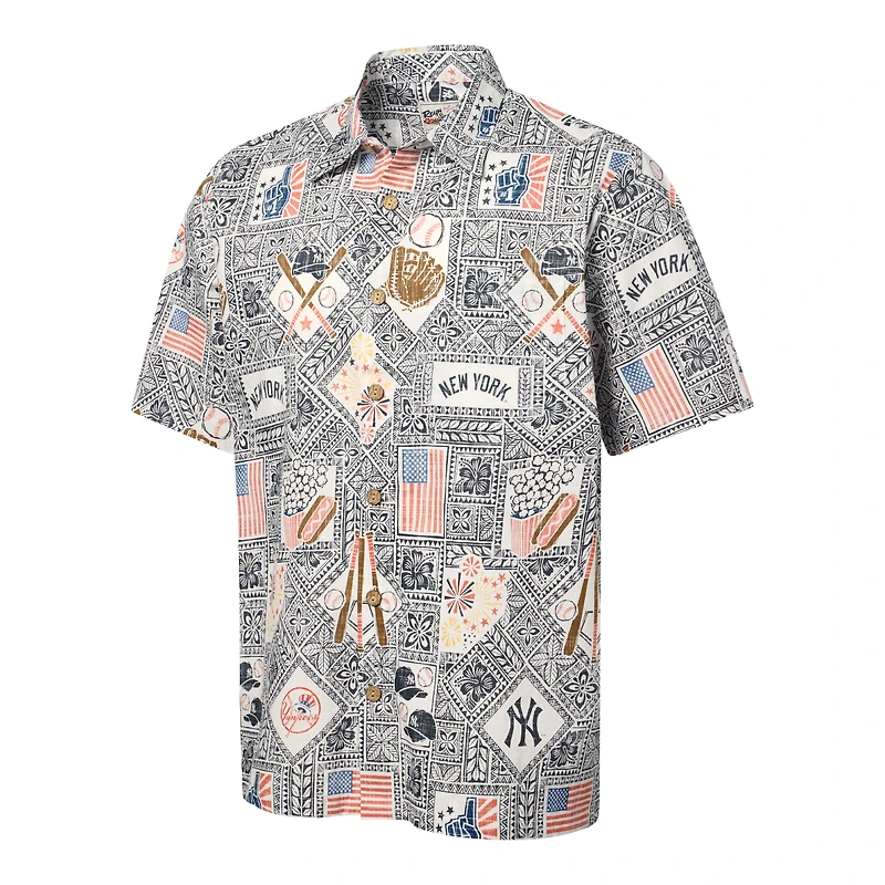 Chemise boutonnée Reyn Spooner bleu marine New York Yankees pour homme
