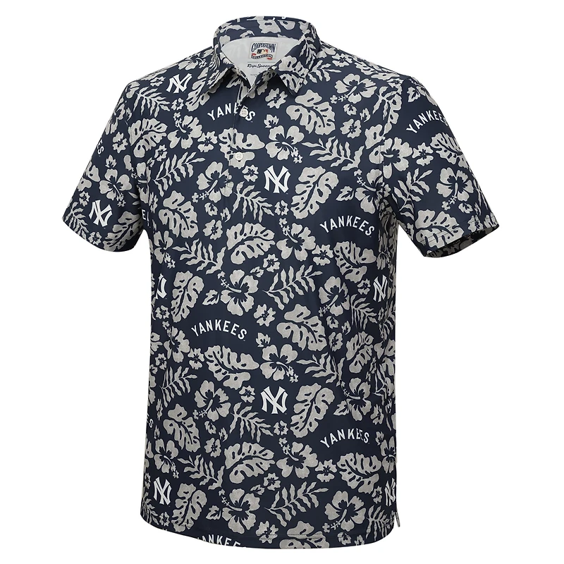 Polo de performance PUA Reyn Spooner bleu marine New York Yankees, collection Cooperstown, grandes tailles