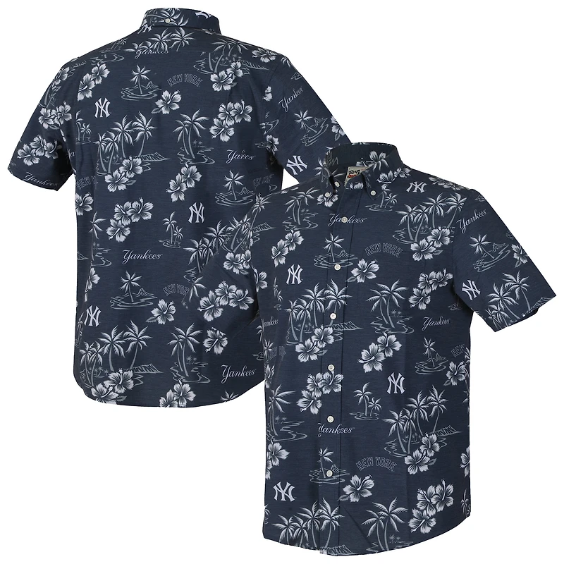 Chemise à boutons Reyn Spooner bleu marine New York Yankees pour homme, grandes tailles, Kekai Performance Tri-Blend